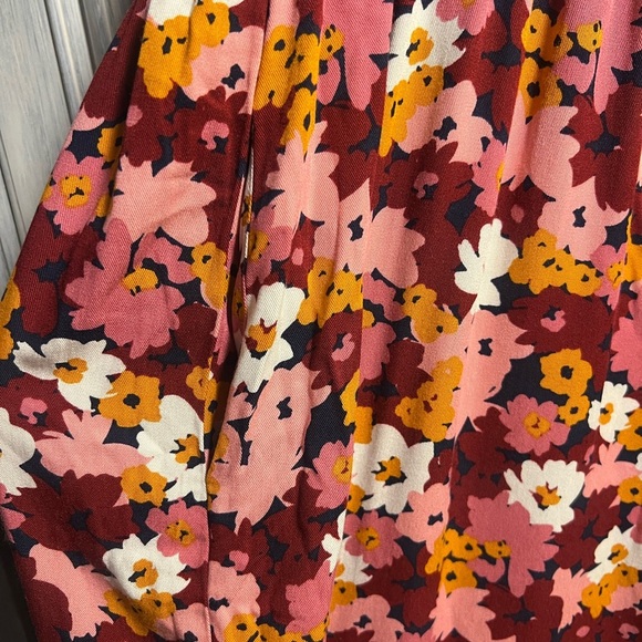 Boutique Fantastica Red Floral Marianne Marigold Collared Midi Dress Boho - Picture 7 of 10